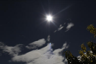 Moon and moving clouds
